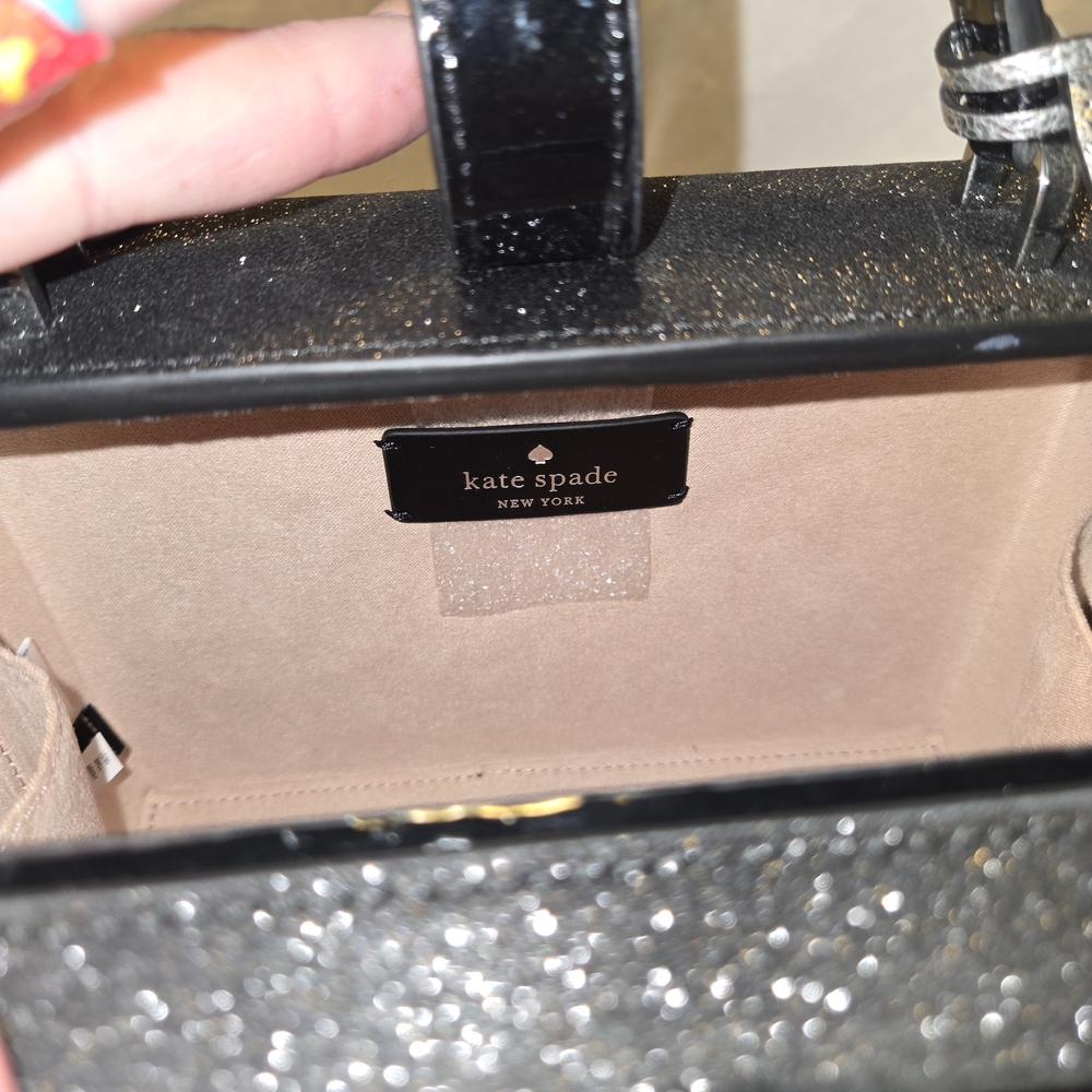 Kate Spade Black Glitter Handbag - Picture 5 of 10